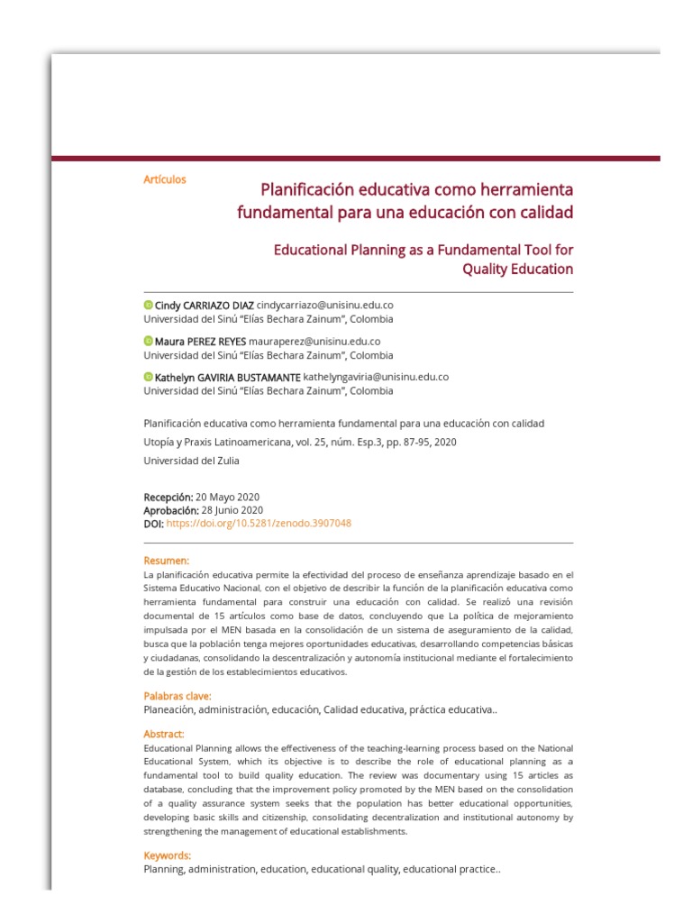 Importancia de la Planificación Educativa | PDF | Planificación | Plan ...