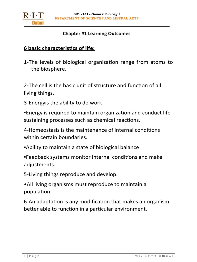 Key Concepts in General Biology I | PDF | Life | Biology