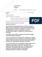 1ro Medio Matemática Guía 16 "APLICACIÓN DE LA HOMOTECIA EN LA VIDA COTIDIANA"