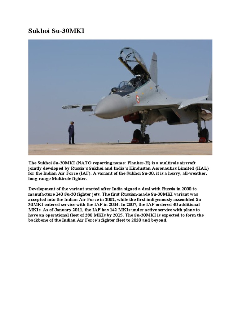 Sukhoi Su-30MKI | PDF