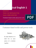 Technical English 1: Fasteners-Hand Toolds and Power Tools