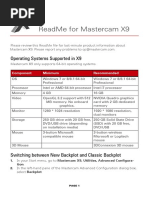 Readme For Mastercam X9: Operating Systems Supported in X9