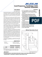 Fixed-Frequency, Full-Bridge CCFL Inverter Controller: General Description Features