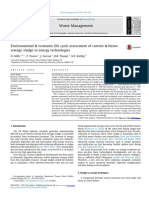 Environmental Economic Life Cycle Assessment of Current Future Sewage Sludge To Energy Technologies 2014