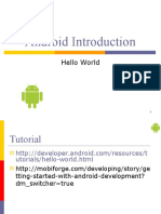 Android Hello World App Introduction
