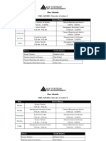 Class Schedule MBA, Fall 2021, Trimester I, Section A: Days Courses/Timings