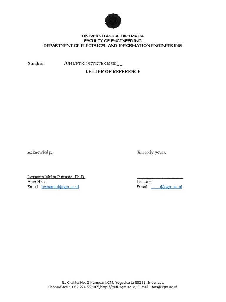 Reference Letter Ugm 4 3 1 | PDF