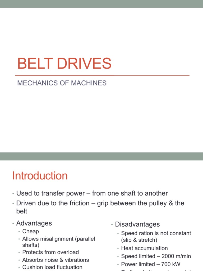 Belt Drives Pdf Belt Mechanical Manufactured Goods