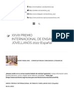 XXVIII PREMIO INTERNACIONAL DE ENSAYO JOVELLANOS 2022 (España) - Escritores - Org - Recursos para Escritores