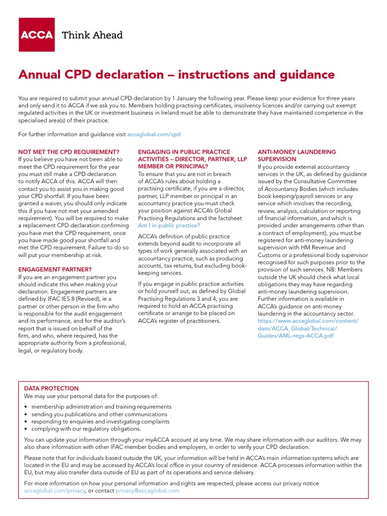 Guidance On Declaration : Guidance – TNLF