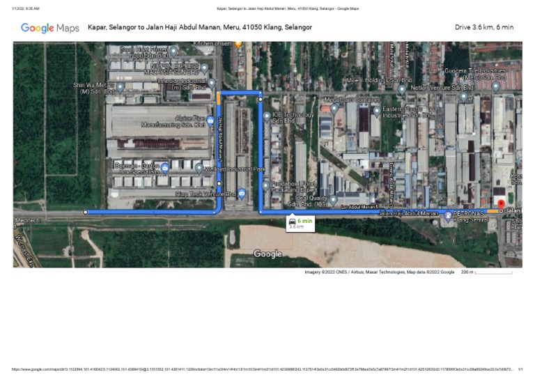 Meru Klang Selangor Route Map | PDF