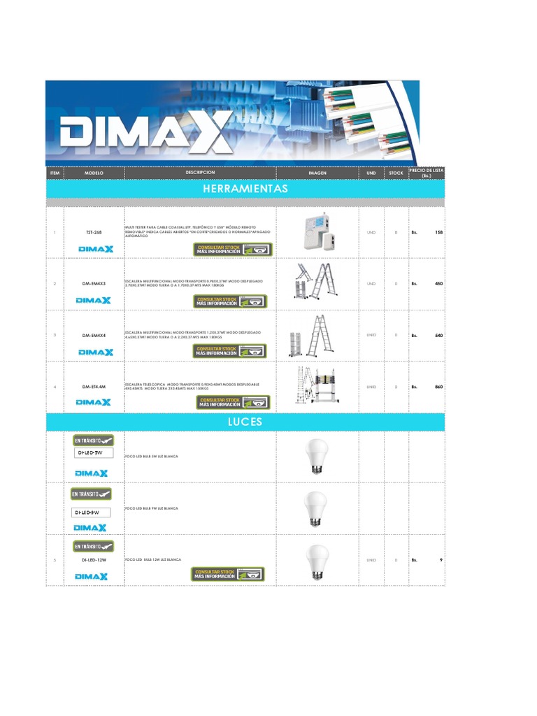 DIMAX | PDF | Diodo emisor de luz | Componentes eléctricos