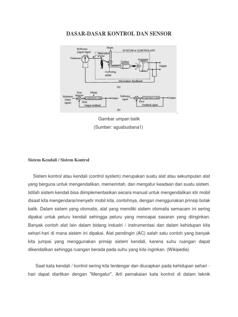 Dasar Sistem Kontrol dan Sensor | PDF | Teknologi & Rekayasa