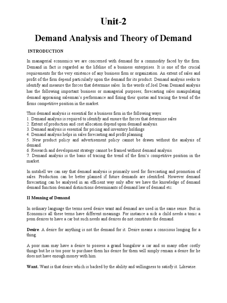 UNIT 2 Eco | PDF | Demand | Price Elasticity Of Demand