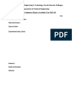 One Page Report Format