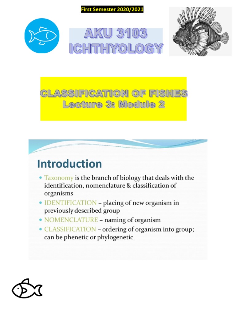First Semester 2020/2021 | PDF | Fish | Taxonomy (Biology)