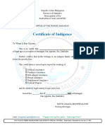 BARANGAY INDIGENCY FORM