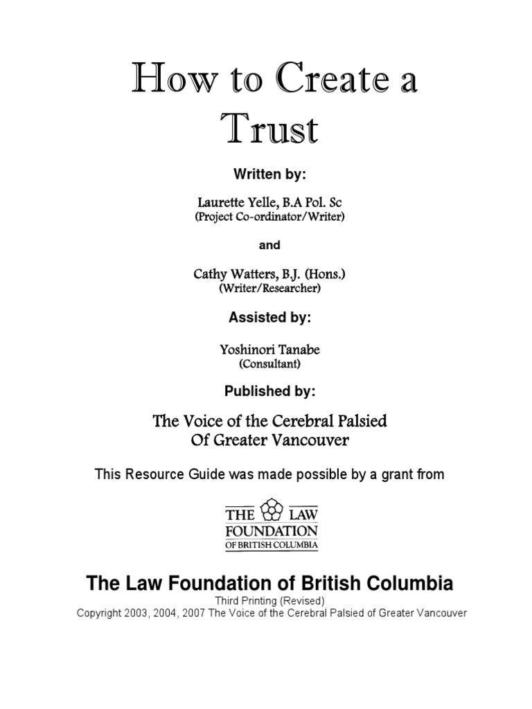 How To Create A Trust | PDF | Trust Law | Trustee
