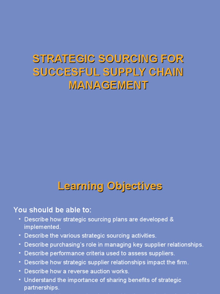 Strategic Sourcing