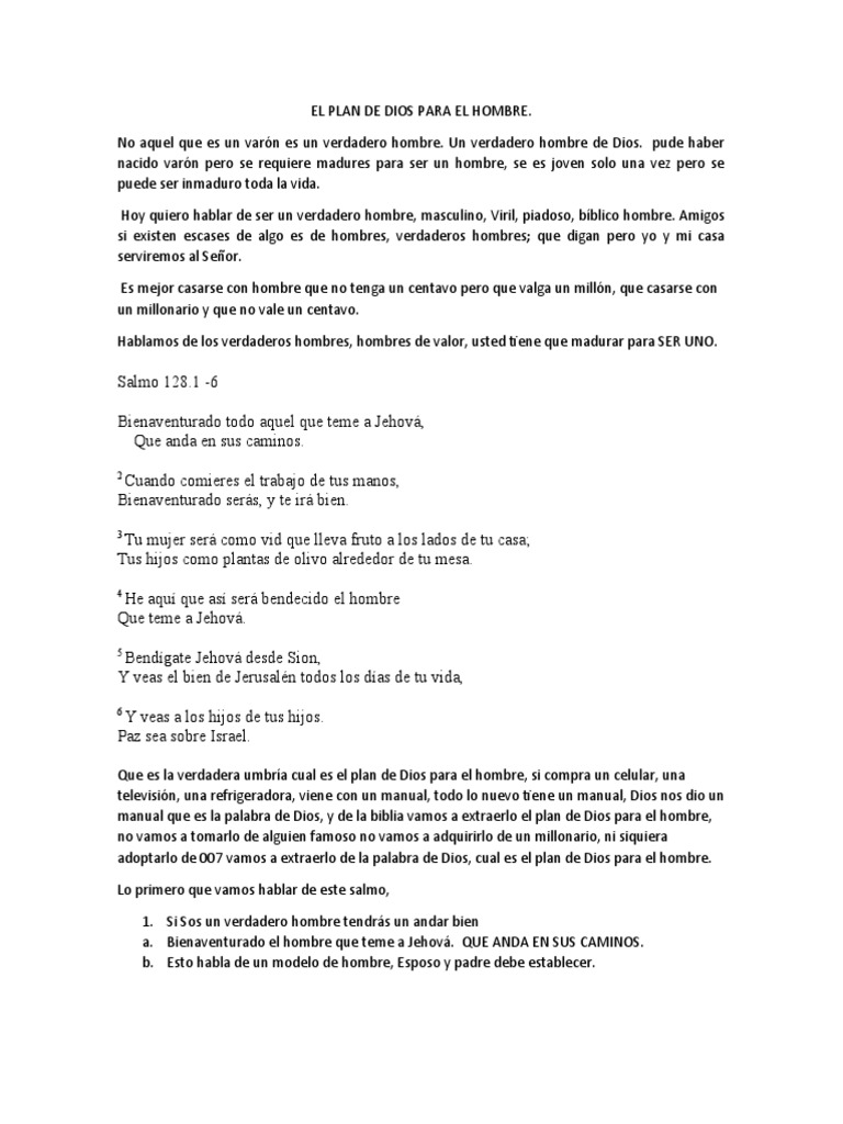 El Plan de Dios para el Hombre | PDF | Dios | Jesús