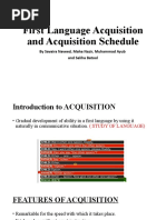 First Language and Acquisition Schedule