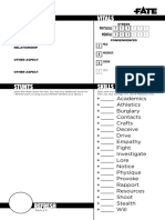 Fate Condensed Character Sheet