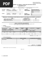 Sworn Statement of Assets, Liabilities and Net Worth