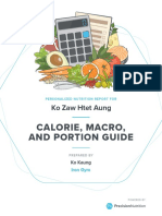 Calorie, Macro, and Portion Guide: Ko Zaw Htet Aung