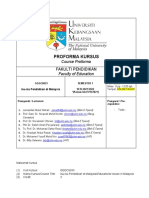 Proforma Kursus: Course Proforma Faculty of Education