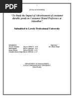 Download study of advertisement impact on consumer preference by Chandan Kumar Singh SN55335060 doc pdf