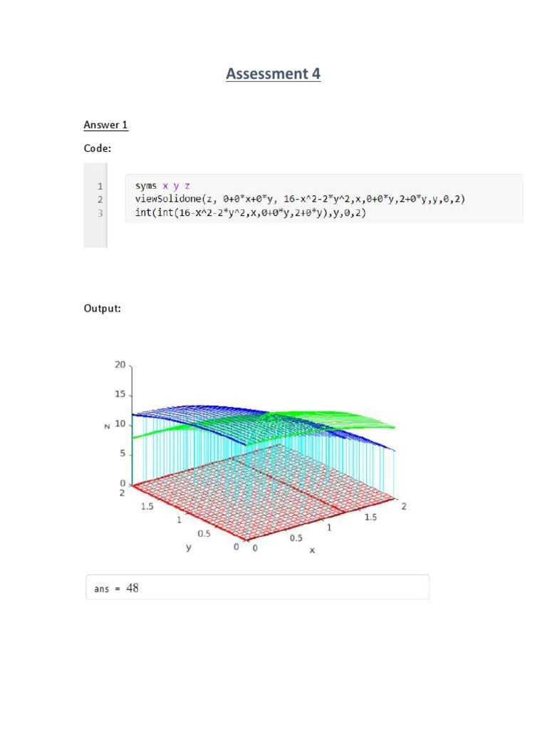 Assessment 4: Answer 1 Code | PDF