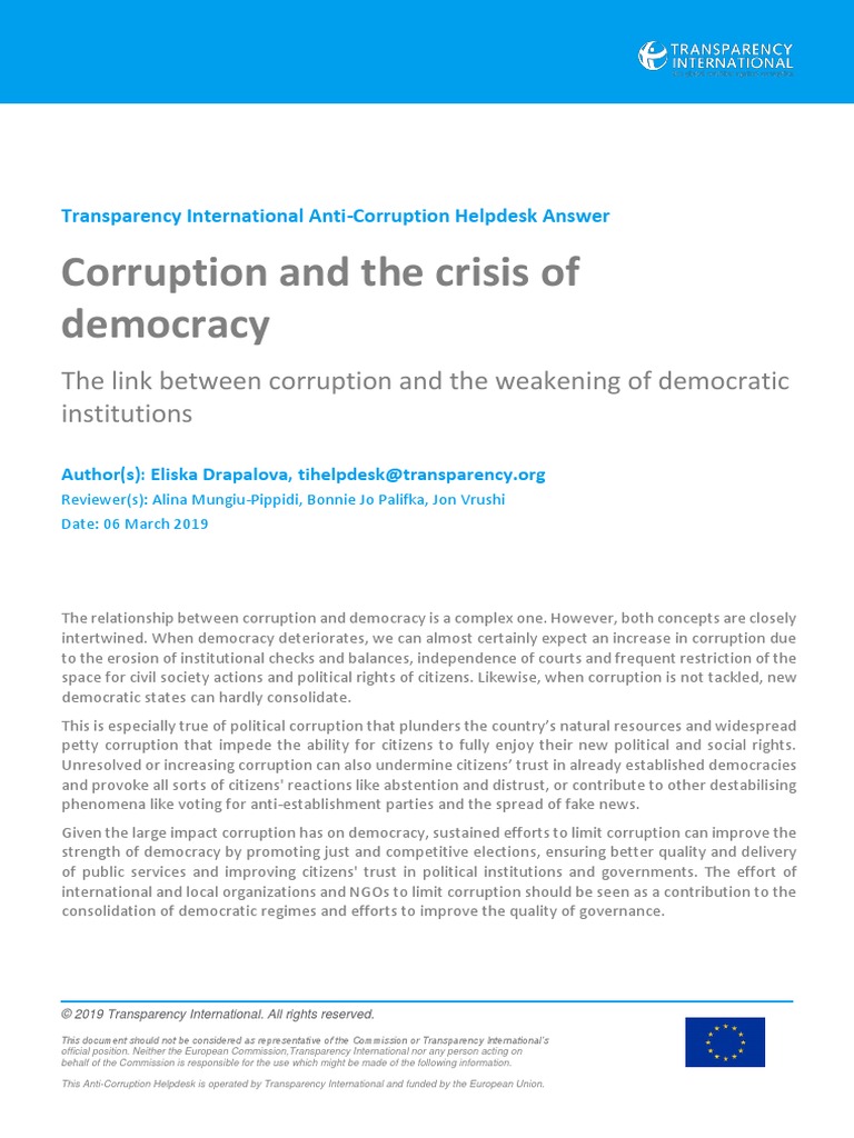 Corruption and The Crisis of Democracy | PDF | Corruption | Political ...