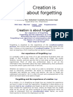 Creation Is About Forgetting