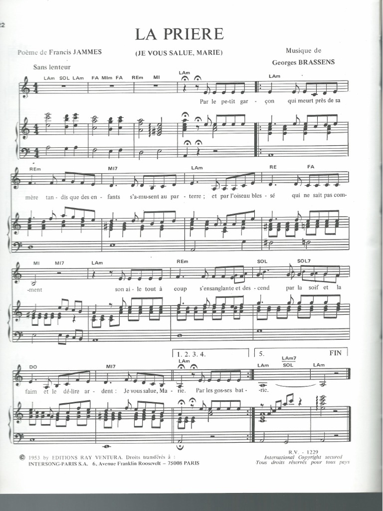 La Prière Brassens PDF