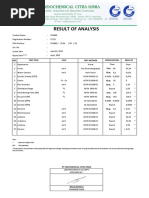 Result of Analysis: NO. Test Method Results Spesification Test Item Unit