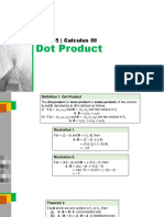 Dot Product: Math 15 - Calculus III
