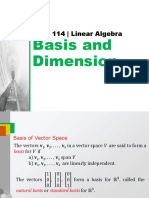 Linear Algebra 20 Basis and Dimension