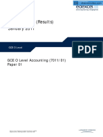Mark Scheme (Results) January 2011: GCE O Level Accounting (7011/01) Paper 01