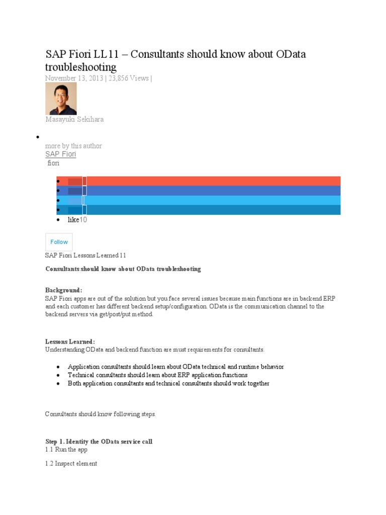 SAP Fiori Odata Debug For APP Errors PDF Application Software