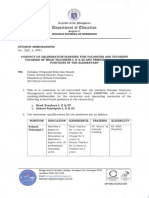 Conduct of Deliberation - Ranking For Vacancies and Upcoming Vacancies of Head Teachers I, Ii & Iii and Principals I, Ii & Iii Positions in The Elementary