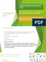 Vulnerability/Threats On SDN Security Attacks On SDN Security Solutions