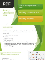 Vulnerability/Threats On SDN Security Attacks On SDN Security Solutions