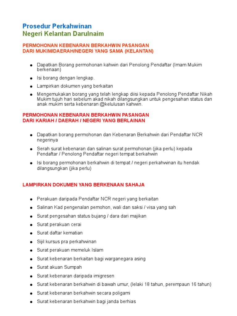 Prosedur Nikah Kelantan Pdf