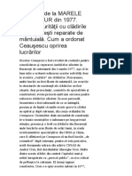 40 de Ani de La MARELE CUTREMUR Din 1977. Lista Securităţii Cu Clădirile Din Bucureşti Reparate de Mântuială