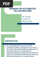 Seminar On Automated Teller Machine