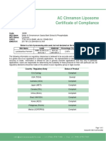 AC Cinnamon Liposome Certificate of Compliance