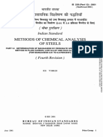 Methods of Chemical Analysis of Steels: Indian Standard