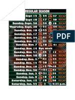 2021-2022 Bengals Schedule RECAP