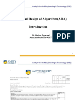 Analysis and Design of Algorithm (ADA) : Amity School of Engineering & Technology (CSE)