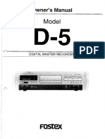 Fostex D-5 Owners Manual